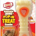 Nylabone Knuckle Bone Pop-In Treat Toy Power Chew Toy for Dogs, Interactive Treat Dispensing Enrichment Dog Toy, Long Lasting Chicken Flavor, Medium Dogs - Up to 35 lbs
