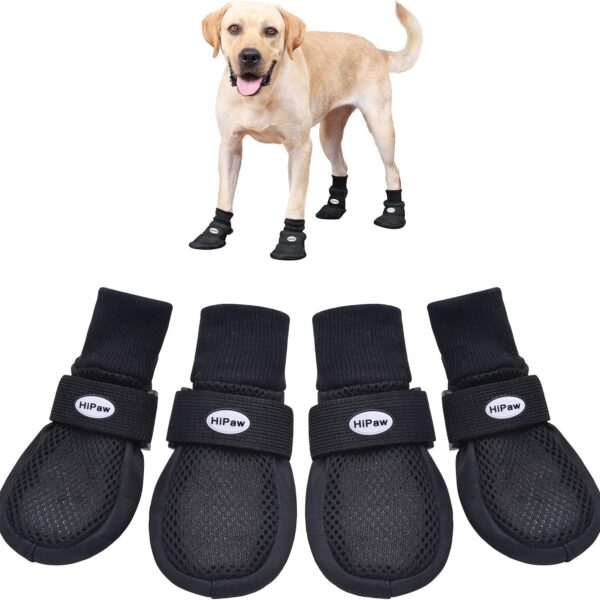 HiPaw Dog Shoes for Medium to Large Dogs, Breathable Boots for Summer Hot Pavement, Non-Slip Paw Protectors for Outdoor & Hardwood Floors