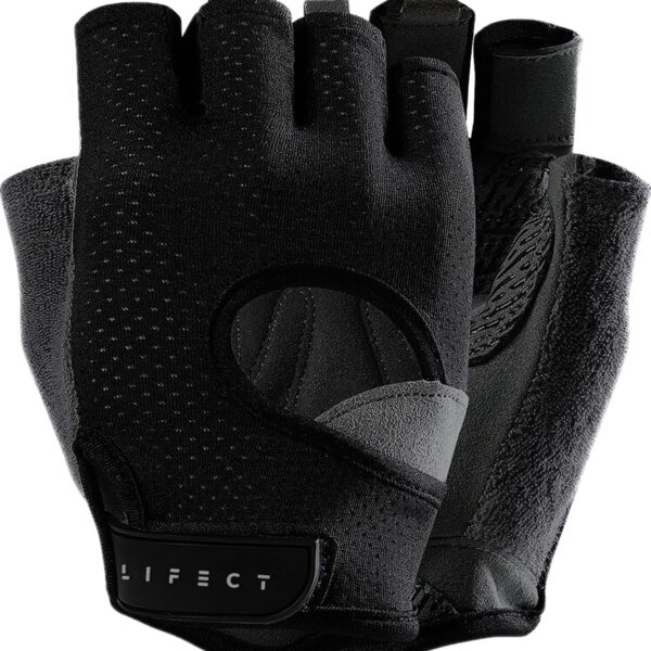 LIFECT Freedom Workout Gloves, Knuckle Weight Lifting Shorty Fingerless Gloves with Curved Open Back, for Powerlifting, Gym, Women and Men
