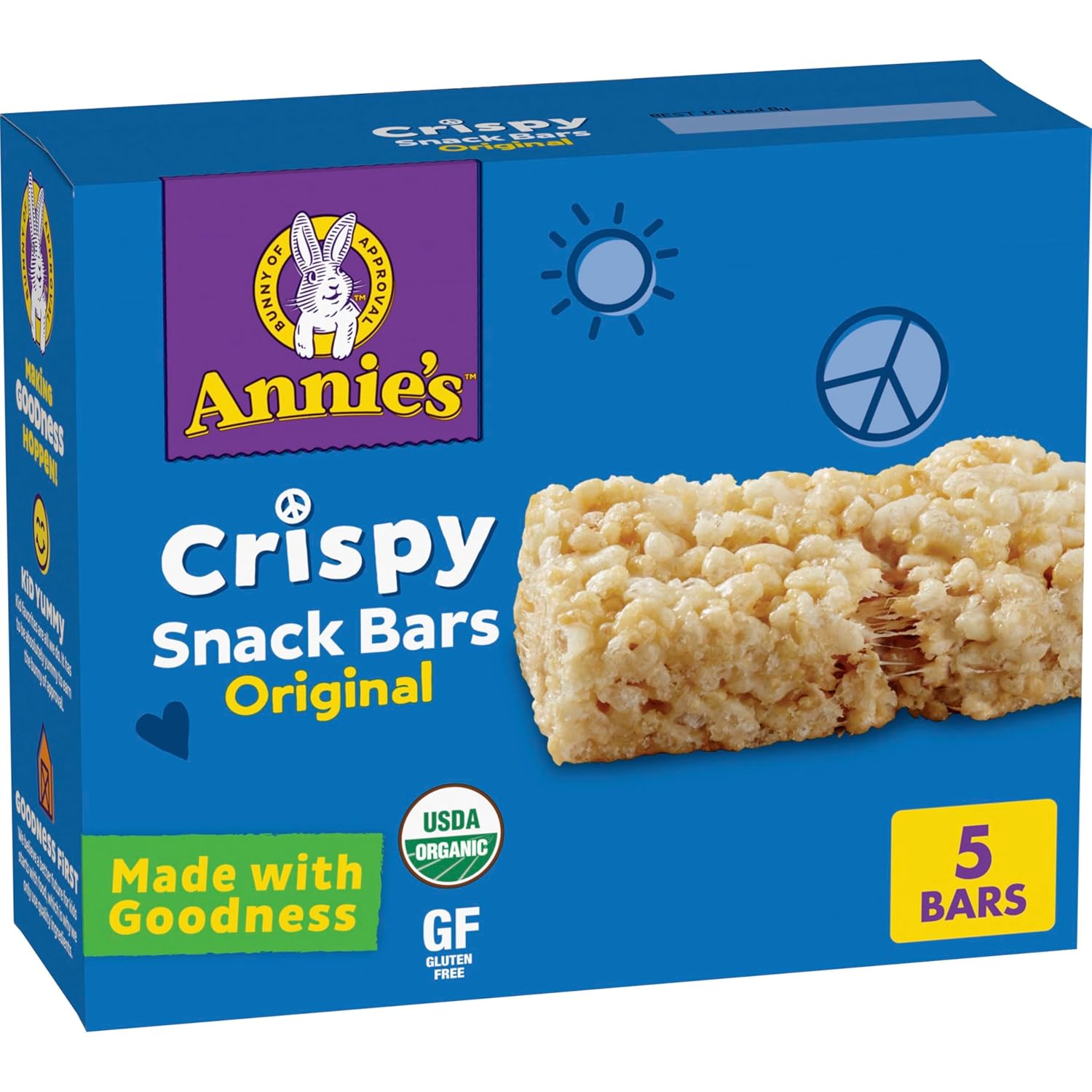 Annie's Organic Original Crispy Snack Bars, Gluten Free, 3.9 oz, 5 ct. Annie's Organic Original Crispy Snack Bars, Gluten Free, 3.9 oz, 5 ct.