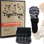 DOK TigerToes Premium Non-Slip Dog Socks for Hardwood Floors - Extra-Thick Grip that Works Even When Twisted - Prevents Licking, Slipping, and Great for Dog Paw Protection - Size Large