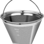 #4 Reusable Permanent Cone Coffee Filters, 8~12 Cup Size 4 Coffee Filters, Perfect Fit for Cuisinart Hamilton Beach Coffee Maker Filter, Replace Cuisinart GTF Gold Tone Coffee Filters