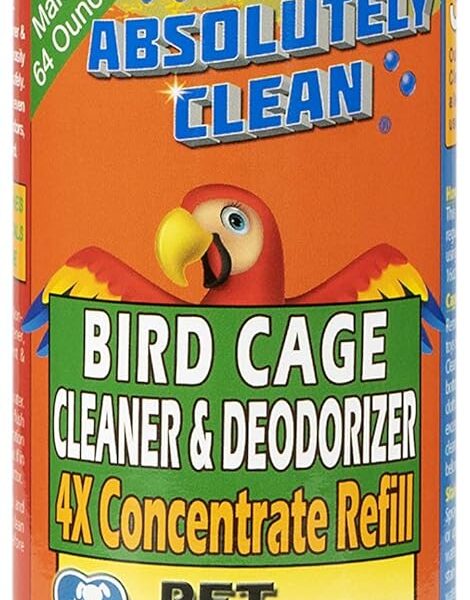 Absolutely Clean Amazing Bird Cage Cleaner and Deodorizer - Just Spray/Wipe - Safely & Easily Removes Bird Messes Quickly and Easily - USA Made - Fragrance Free (4X Concentrate - 16oz Makes 64oz)