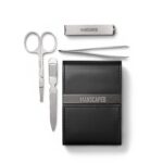 MANSCAPED Shears 2.0 Tempered Stainless Steel Men's Nail Kit, Fingernail Clippers, Safety Scissors, Tweezers and Nail File, Travel Manicure Pedicure Set, 4-Piece Luxury Grooming Kit with Compact Case