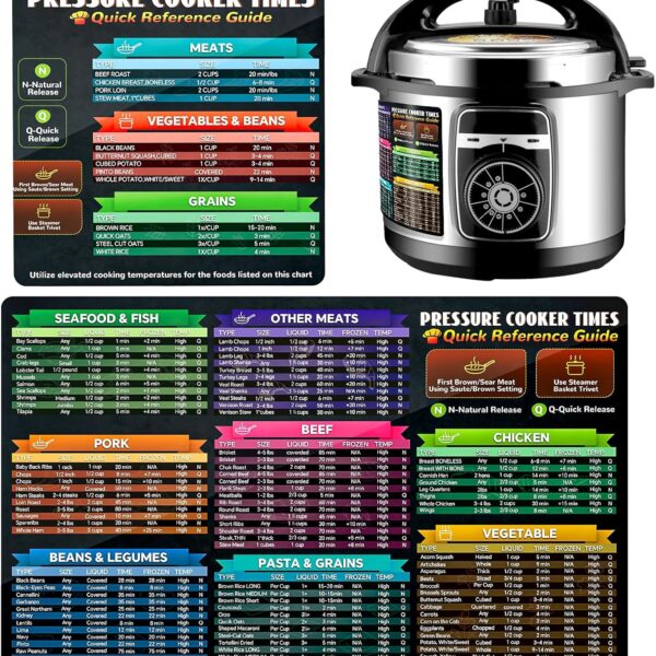 Instantpot Magnetic Cheat Sheet, Instantpot Cooking Times Chart, Pressure Cooker Instantpot Accessories, Instapot Cooking Guide Booklet, Instantpot Cheat Sheet Magnet Set 2 Pack