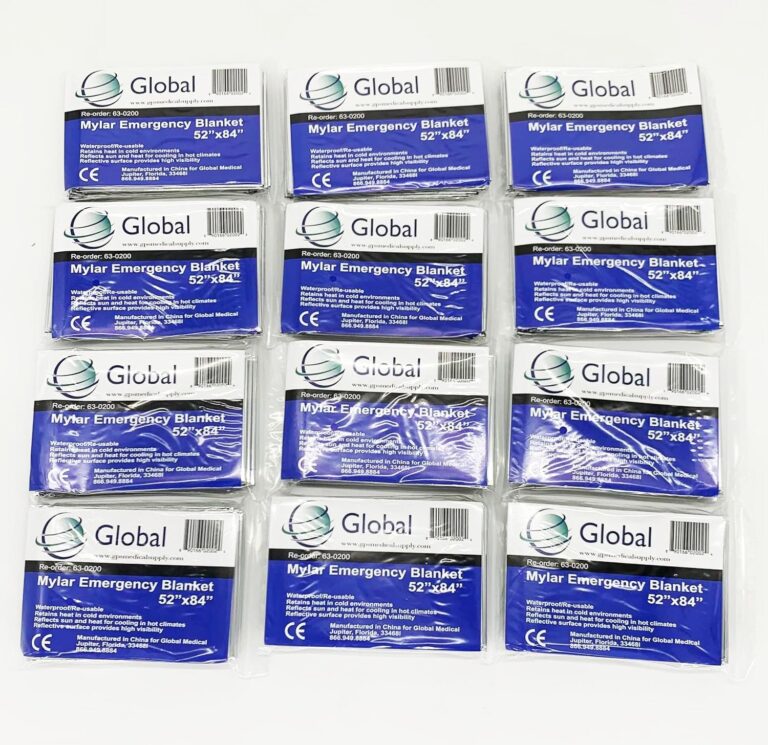 Emergency Mylar Thermal Blankets - 12 Pack | Survival Space Fire Blankets for Outdoor Adventures, Marathons, First Aid | Waterproof & Windproof | Ideal for Camping & Hiking