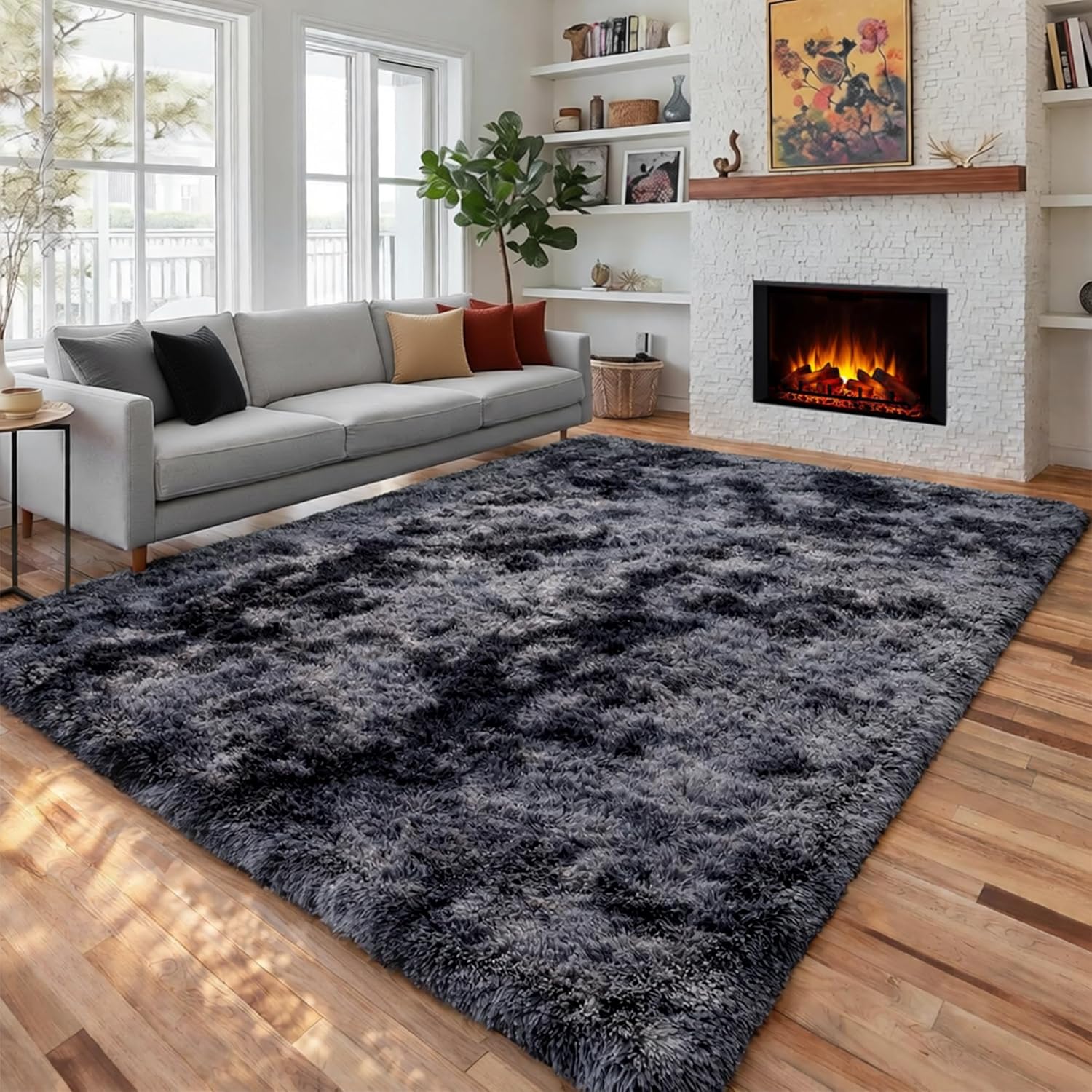 PAGISOFE Abstract Shaggy Area Rug 6x9 Feet,Plush Fluffy Rugs for Living Room,Tie-Dyed Grey Soft Rug for Bedroom,Furry Rugs for Girls Boys Kids Room,Extra Large Fuzzy Rug, Shag Carpets for Room Decor PAGISOFE Abstract Shaggy Area Rug 6x9 Feet,Plush Fluffy Rugs for Living Room,Tie-Dyed Grey Soft Rug for Bedroom,Furry Rugs for Girls Boys Kids Room,Extra Large Fuzzy Rug, Shag Carpets for Room Decor