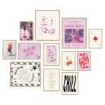 97 Decor Cute Preppy Room Decor Aesthetic - Preppy Posters For Bedroom, Cute Wall Art Aesthetic Pictures, Pink Trendy Wall Art Prints, Retro Girly Posters For Dorm Apartment Decor (Unframed)