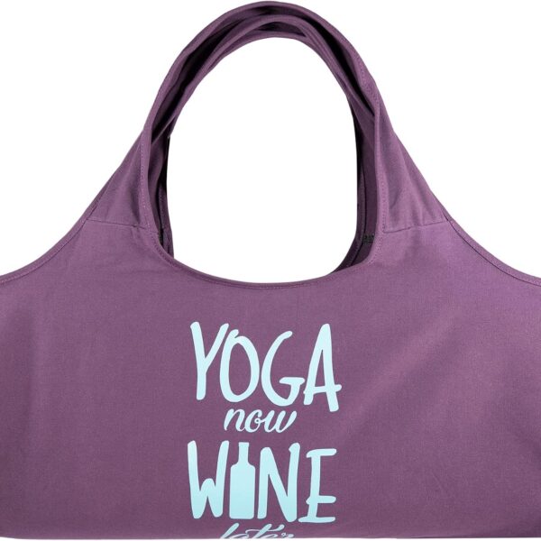 Wild Essentials Yoga Bag, Exercise, Tote, Large Carrier, Shoulder Strap, Inner Pocket, Fits Most Mats, Recycled Cotton Canvas