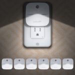 LuxLumin LED Night Lights Plug into Wall with Dusk-to-Dawn Sensor, Automatically Turn on and Off,Night Light for Kids,Bedroom,Bathroom,Stairs, White, 6 Packs