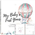 First 5 Years Baby Memory Book Girl Boy - 90 Pages Hardcover First Year Milestone Keepsake Book,Newborn Scrapbook for New Parents,Minimalist Photo Album Journal Mothers Day New Mom Gift(AdventureLand)