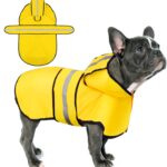 Paiaite Dog Raincoat: Hooded Slicker Poncho, Durable Waterproof Jacket with Reflective Stripes for Safety, Convenient Leash Hole, and Adjustable Fit, Perfect for Small, Medium, and Large Dogs Yellow M