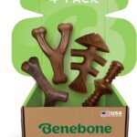 Benebone Medium 4-Pack Dog Toys for Aggressive Chewers  Durable Dog Bones, Made in USA  Dog Toys for Medium Dogs Under 60 lbs