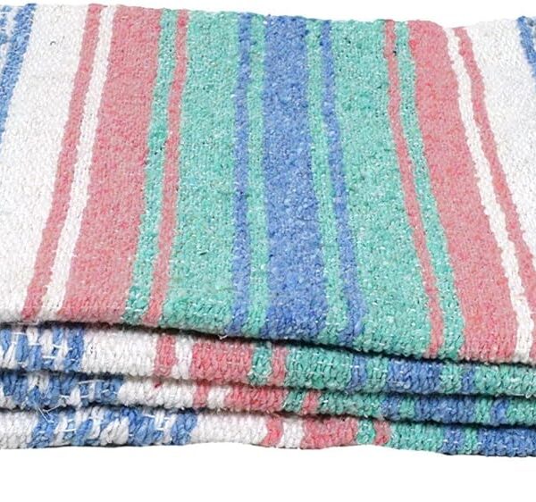 Open Road Goods Multi Color Mexican Falsa Blanket - Handwoven in Mexico - Great for The Beach, Picnics, Yoga, or a Throw! (Beach CT)