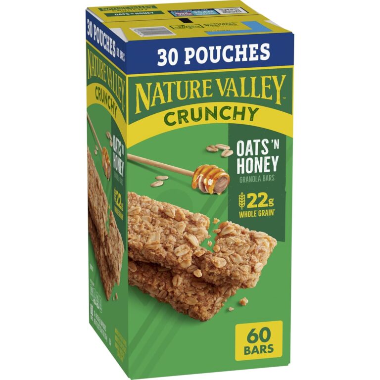 Nature Valley Crunchy Oats 'n Honey Granola Bars, 60 Bars, 44.7 OZ (30 Pouches)