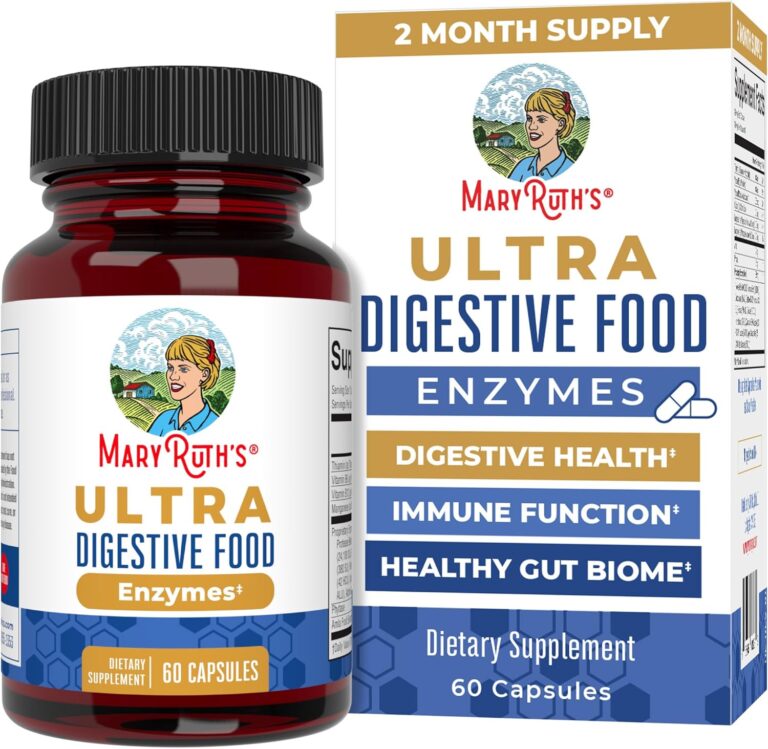 MaryRuth Organics Ultra Digestive Enzymes Capsules | Up to 2 Month Supply | Supplement for Gut Health Support | Digestion & Immune Support with Amylase | Lipase & Lactase | Vegan | 60 Count