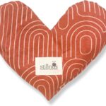 Stillnus Terra Weighted Eye Pillow  Organic Flaxseed & Lavender, Terracotta Print, Heart Shaped, Feel Better & Relaxation Gift for Women