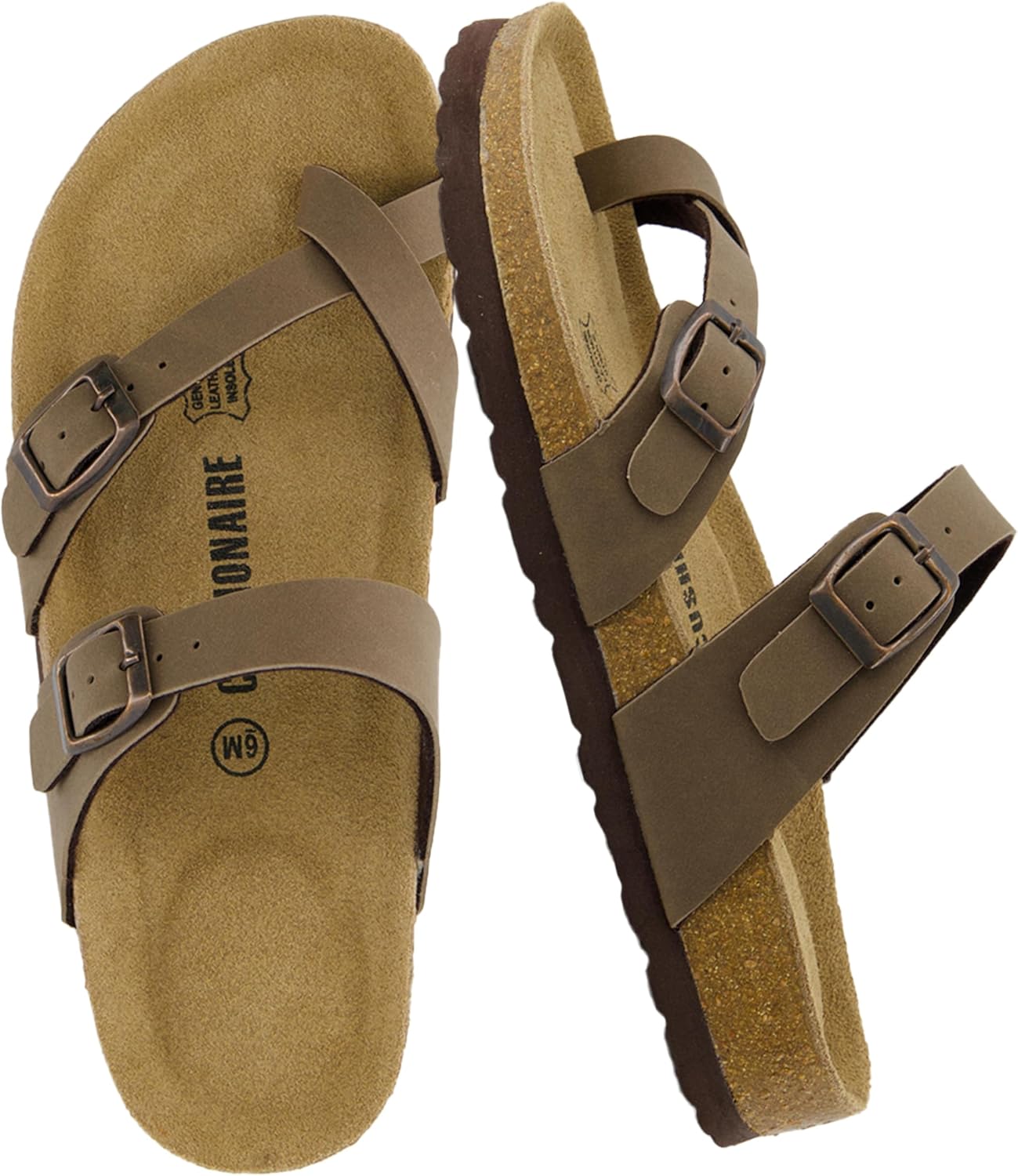 CUSHIONAIRE Luna Sandals for Women, Cork Footbed Womens Sandals for Summer Comfort with Adjustable Straps, Wide Width Available CUSHIONAIRE Luna Sandals for Women, Cork Footbed Womens Sandals for Summer Comfort with Adjustable Straps, Wide Width Available
