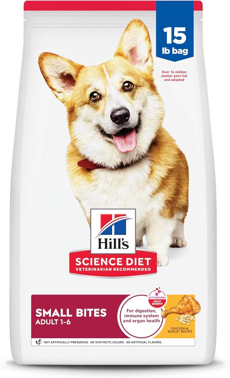 Hill's Science Diet Adult 1-6 Small Bites Dry Dog Food, Chicken & Barley, 15 lb. Bag