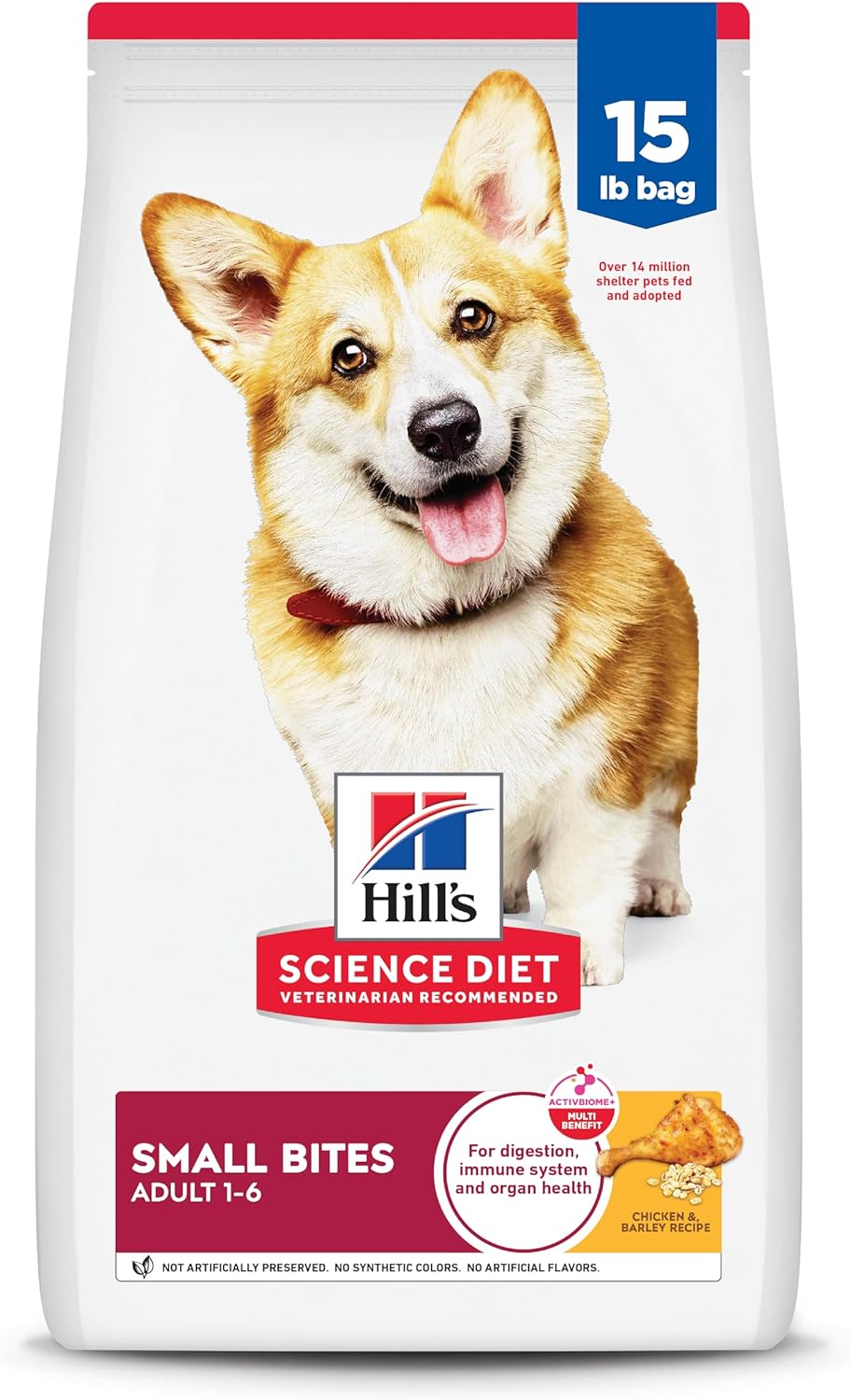 Hill's Science Diet Adult 1-6 Small Bites Dry Dog Food, Chicken & Barley, 15 lb. Bag Hill's Science Diet Adult 1-6 Small Bites Dry Dog Food, Chicken & Barley, 15 lb. Bag