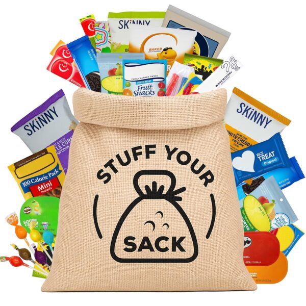 Nut-Free Snacks Variety Pack  60 Count Peanut-Free and Tree Nut-Free Snack Box for Kids  Individually Wrapped Cookies, Crackers, Chips and Candy  Allergy Friendly School Snack Pack by Stuff Your Sack