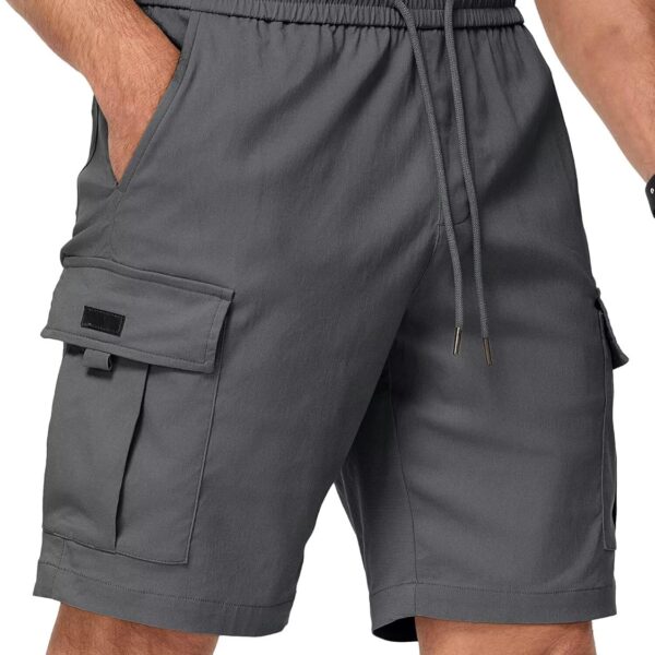 Dokotoo Men Mens Cargo Shorts Casual Solid Color Lightweight Summer Outdoor Work Cargo Shorts with Multi Pockets