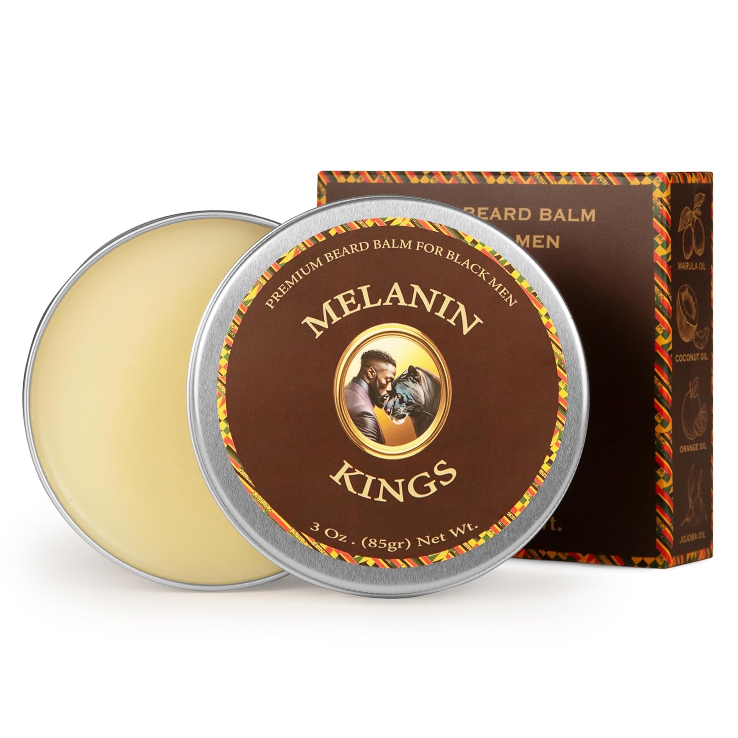 Melanin Kings Beard Balm for Black Men | 3 oz | Ancient African Ingredients | Specialized formula for black men s Kenyan Sandalwood Scent Melanin Kings Beard Balm for Black Men | 3 oz | Ancient African Ingredients | Specialized formula for black men s Kenyan Sandalwood Scent