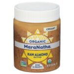 MaraNatha Organic Creamy Raw Almond Butter, 12 Ounce Jar