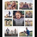 Americanflat 16x20 Collage Picture Frame with Polished Plexiglass - Multi Picture Frames Fit One 6x8, Four 5x7 and Four 4x4 Photos or Use as One 16x20 Frame - Signature Collection - Black