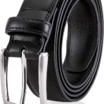 MILORDE Men's Genuine Leather Dress Belt, Handmade, 100% Cow Leather, Fashion & Classic Designs for Work Business and Casual