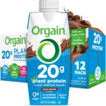 Orgain Organic Vegan Protein Shake, Creamy Chocolate - 20g Plant Based Protein, Ready to Drink, Fruits & Vegetables, Gluten Free, Kosher, No Soy or Dairy Ingredients, 11 Fl Oz (Pack of 12)