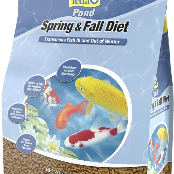 TetraPond Spring And Fall Diet 3.08 Pounds, Pond Fish Food, For Goldfish And Koi, 7 L