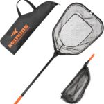 KastKing Brutus Fishing Net, Foldable Extendable Fish Landing Net, Lightweight & Portable Fishing Net with Soft EVA Foam Handle, Holds up to 44lbs/20KG, Fish-Friendly Mesh for a Safe Release
