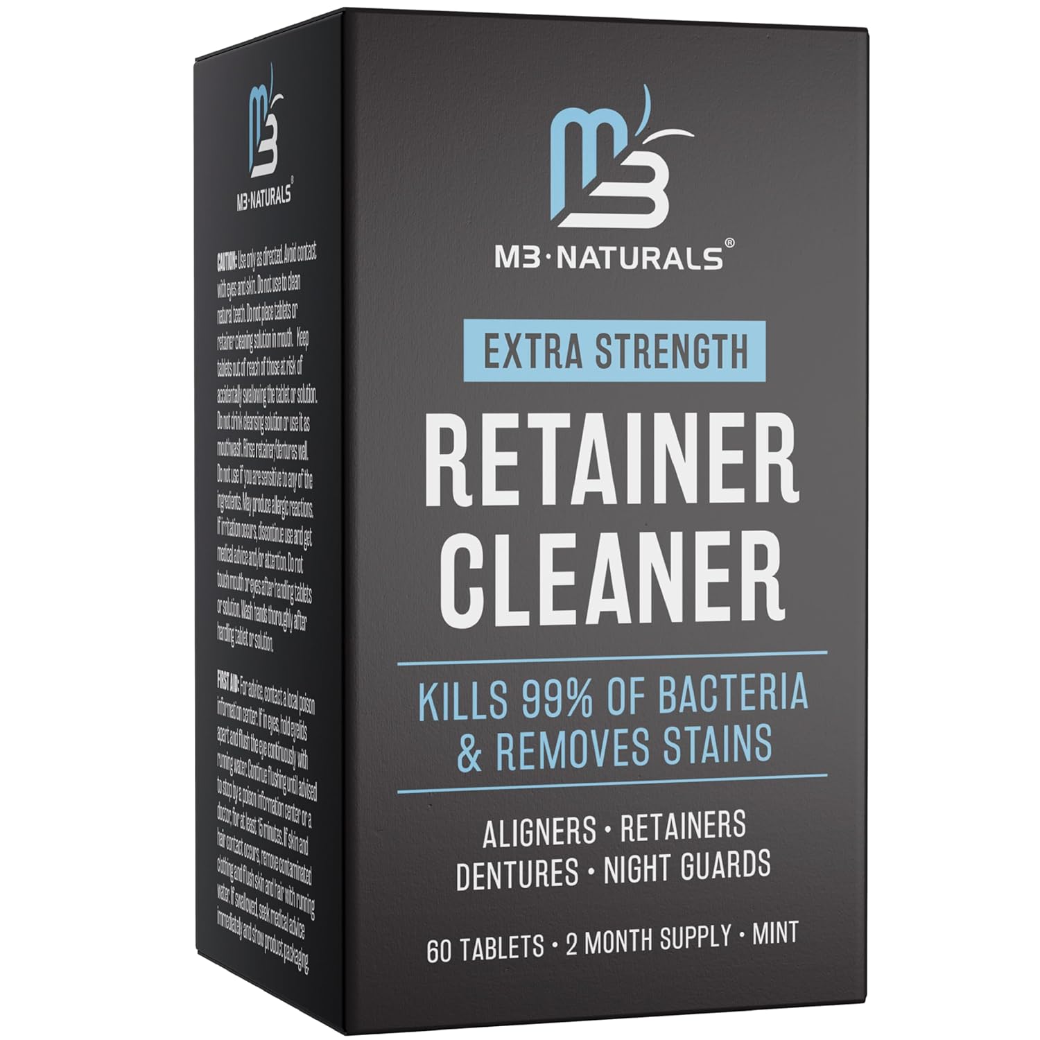Retainer Cleanser Tablets Cleaner, Removes Odors Discoloration Stains and Plaque 2 Month Supply Denture Cleansers Retainers Mouth Guards Denture Bath Mint by M3 Retainer Cleanser Tablets Cleaner, Removes Odors Discoloration Stains and Plaque 2 Month Supply Denture Cleansers Retainers Mouth Guards Denture Bath Mint by M3