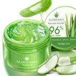 Aloderma Aloe Vera Gel Made within 12 Hours of Harvest with 96% Pure Organic Aloe Vera for Skin, Scalp, & Hair, Soothing Aloe Face Moisturizer, Multipurpose, Hydrating Aloe Gel, 7.05oz