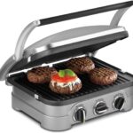 Cuisinart Griddler Indoor Grill, Panini Press, Sandwich Maker & More, 5-in-1 Grilling, Dishwasher-Safe Nonstick Cooking Plates, GR-4NNAS, Stainless Steel