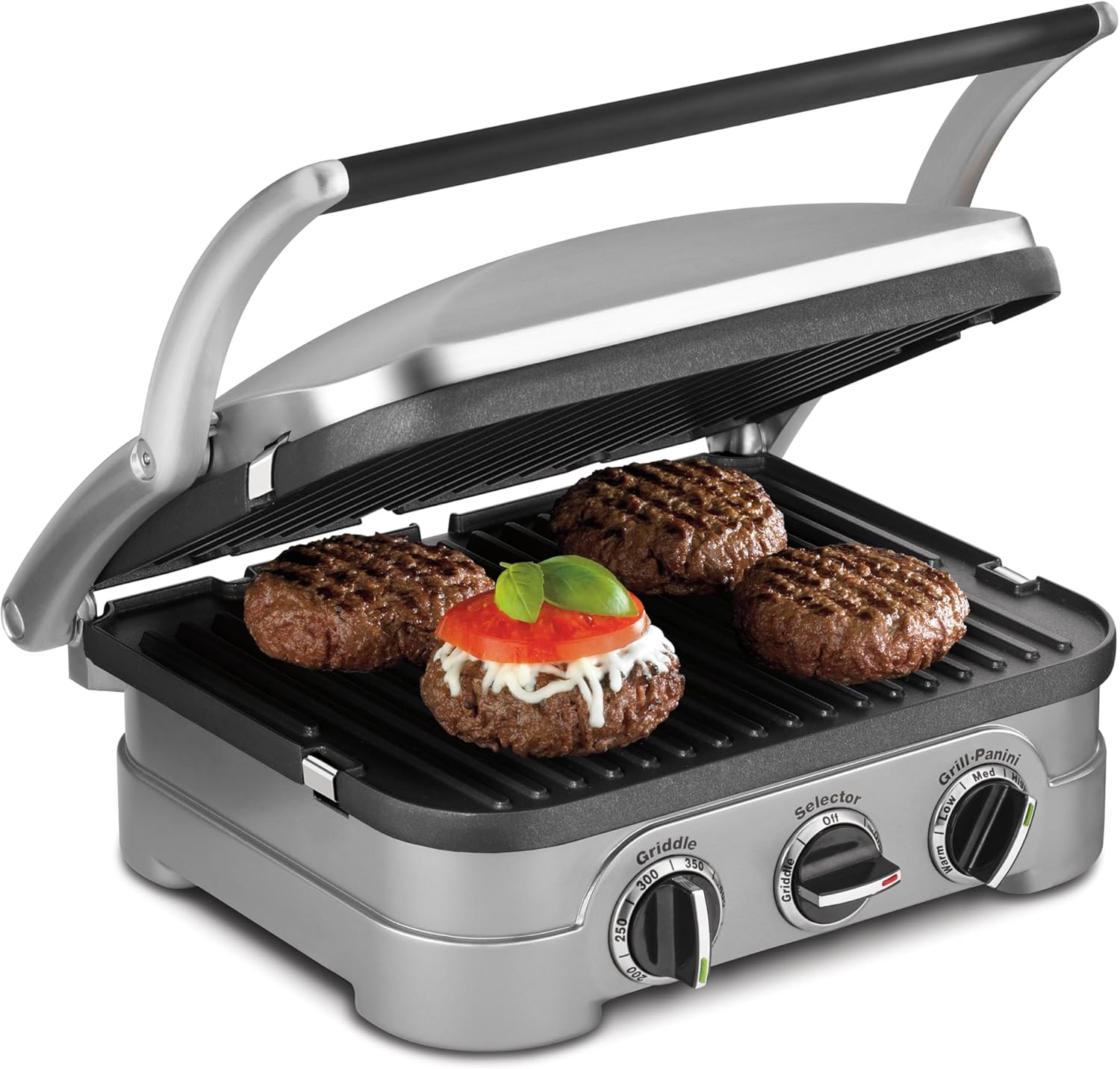 Cuisinart Griddler Indoor Grill, Panini Press, Sandwich Maker & More, 5-in-1 Grilling, Dishwasher-Safe Nonstick Cooking Plates, GR-4NNAS, Stainless Steel Cuisinart Griddler Indoor Grill, Panini Press, Sandwich Maker & More, 5-in-1 Grilling, Dishwasher-Safe Nonstick Cooking Plates, GR-4NNAS, Stainless Steel
