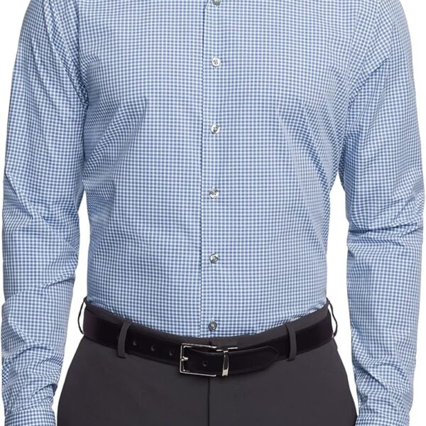 Kenneth Cole Mens Dress Shirt Slim Fit Checks and Stripes (Patterned)