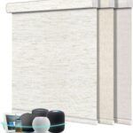 Aprilsmart Motorized Blinds with Remote,100% Blackout Smart Blinds Compatible with Apple HomeKit Alexa Google Home- Voice and app Control,Motorized Roller Shades Custom Size (Linen White-02)