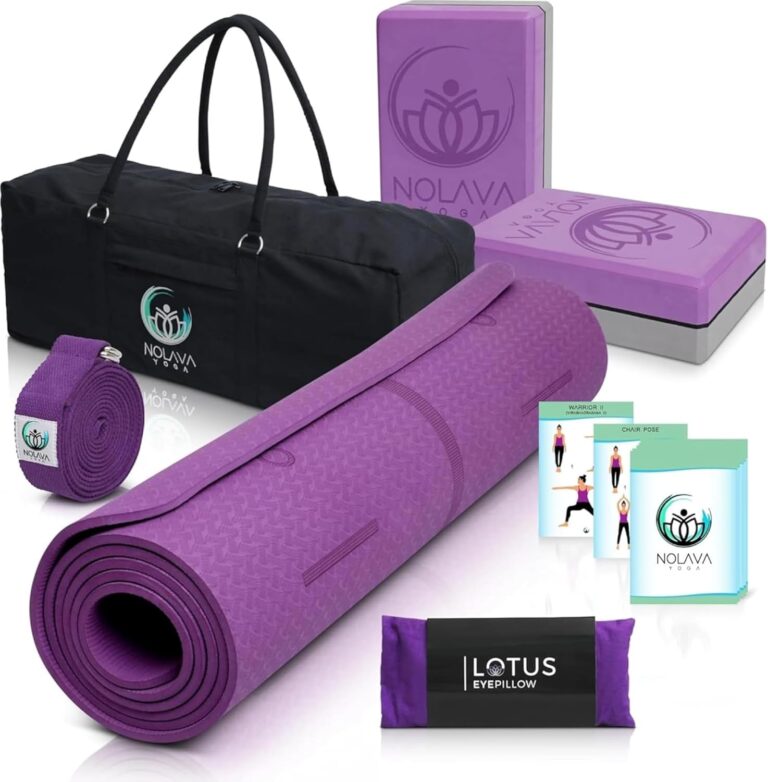 NOLAVA Yoga Mats & Complete Sets - TPE, Non-Slip - Includes Mat, Blocks