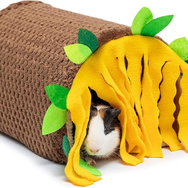 Guinea Pig Tunnel House - Small Animal Hideout Tube Cage House for Hamster Rat Mice Parrot Chinchilla Hedgehog Flying Squirrel - Playing Sleeping Resting Fleece Warm Bed Plush Nest Habitats