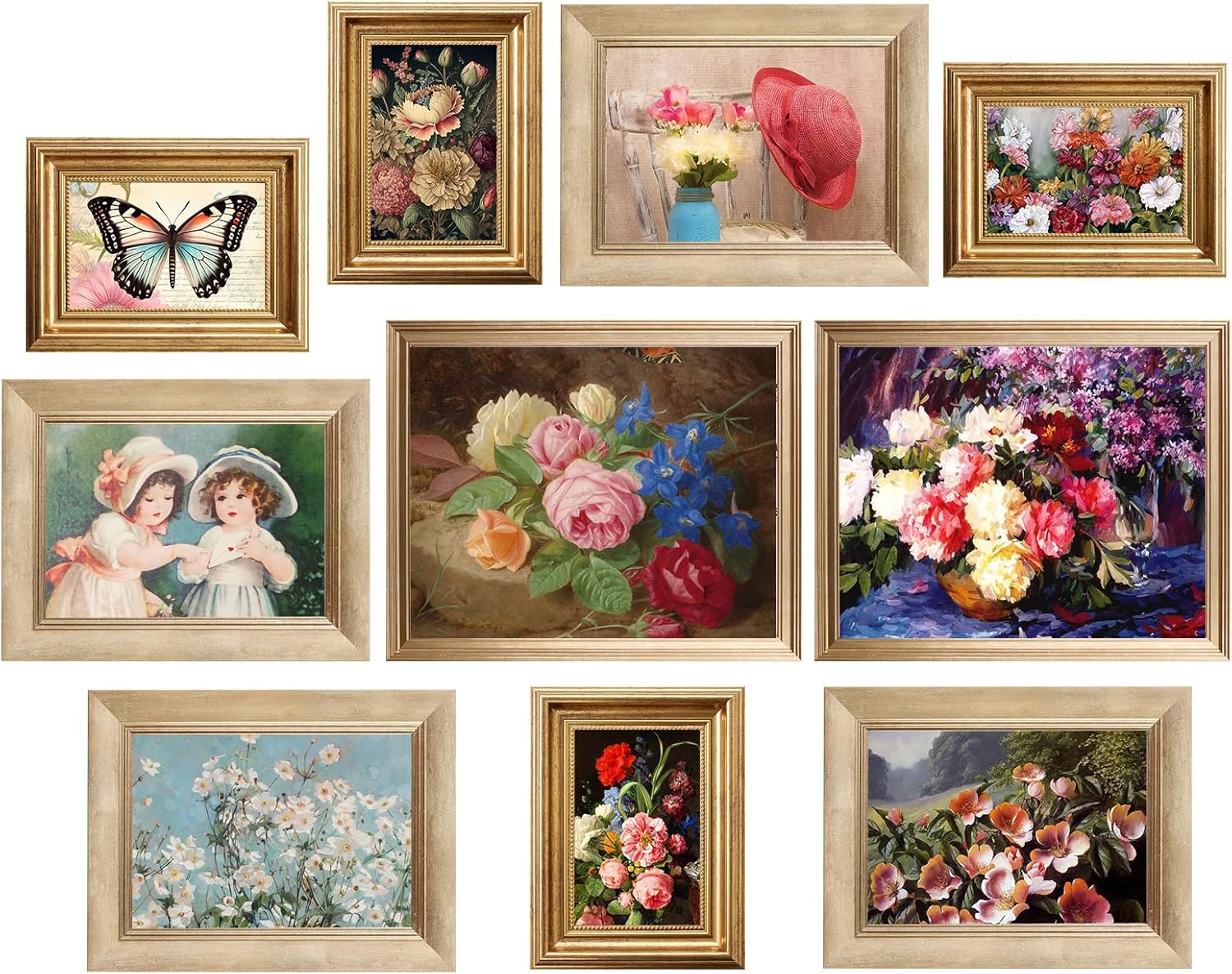 10 Pcs Gold Vintage Picture Frames for Wall or Tabletop Display Ornate French Country Frame Collage with 8x10 5x7 4x6 Frames Set for Gallery Bedroom Living Room 10 Pcs Gold Vintage Picture Frames for Wall or Tabletop Display Ornate French Country Frame Collage with 8x10 5x7 4x6 Frames Set for Gallery Bedroom Living Room