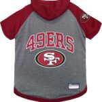 Pets First NFL San Francisco 49ers Hoodie for Dogs & Cats. | NFL Football Licensed Dog Hoody Tee Shirt, Medium | Sports Hoody T-Shirt for Pets | Licensed Sporty Dog Shirt