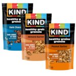 Kind Healthy Grains Granola Variety Pack, Gluten Free, Healthy Snack Mix, Dark Chocolate, Almond Butter, Peanut Butter, 10g Protein, 11oz, 3 Count