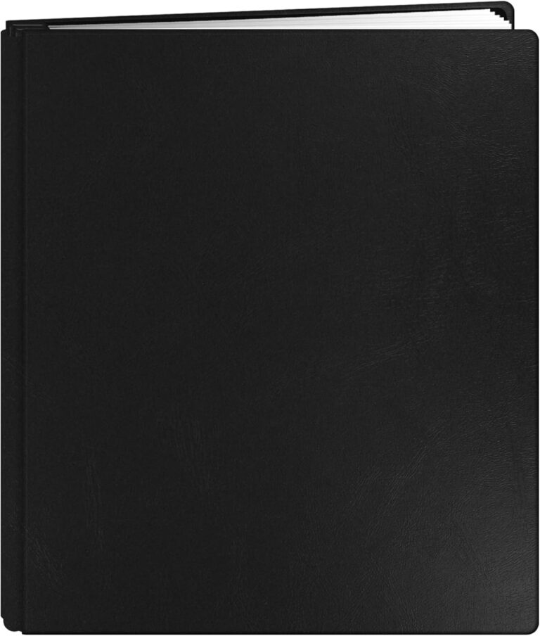 Pioneer Photo Albums 20-Page Family Treasures Deluxe Black Bonded Leather Cover Scrapbook for 8.5 x 11-Inch Pages