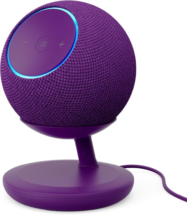 Echo Dot Max Bundle: Includes Amazon Echo Dot Max (newest model) | Amethyst and Stand with USB-C charging ports | Amethyst