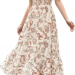 GRACE KARIN Women's 2026 Summer Floral Boho Dress Square Neck Strapped Swing A Line Sundress Beach Long Maxi Outfits