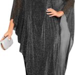 ZOMVA Plus Size Elegant Formal Dress Long Cape Overlay Wedding Guest Formal Cocktail Mother of Bride Outfit