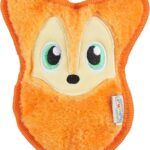 Outward Hound Durablez Minis  Squeaky Plush Dog Toy, No Stuffing for Less Mess, Interactive & Tough, Jumbo Squeaker, Puppies & Small Dogs, Fox, 6.3"