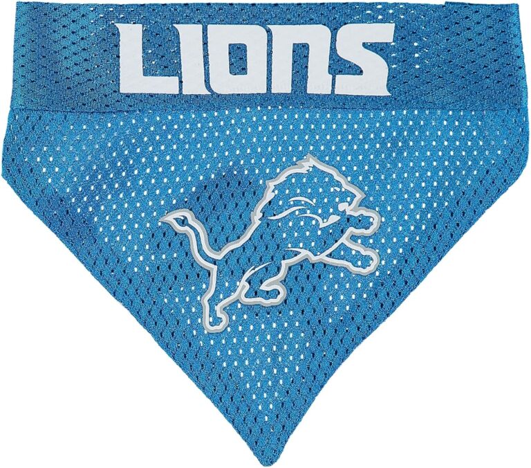 Pets First NFL DOG BANDANA - DETROIT LIONS REVERSIBLE PET BANDANA. 2 Sided Sports Bandana with a PREMIUM Embroidery TEAM LOGO, Large/X-Large. - 2 Sizes & 32 NFL Teams available